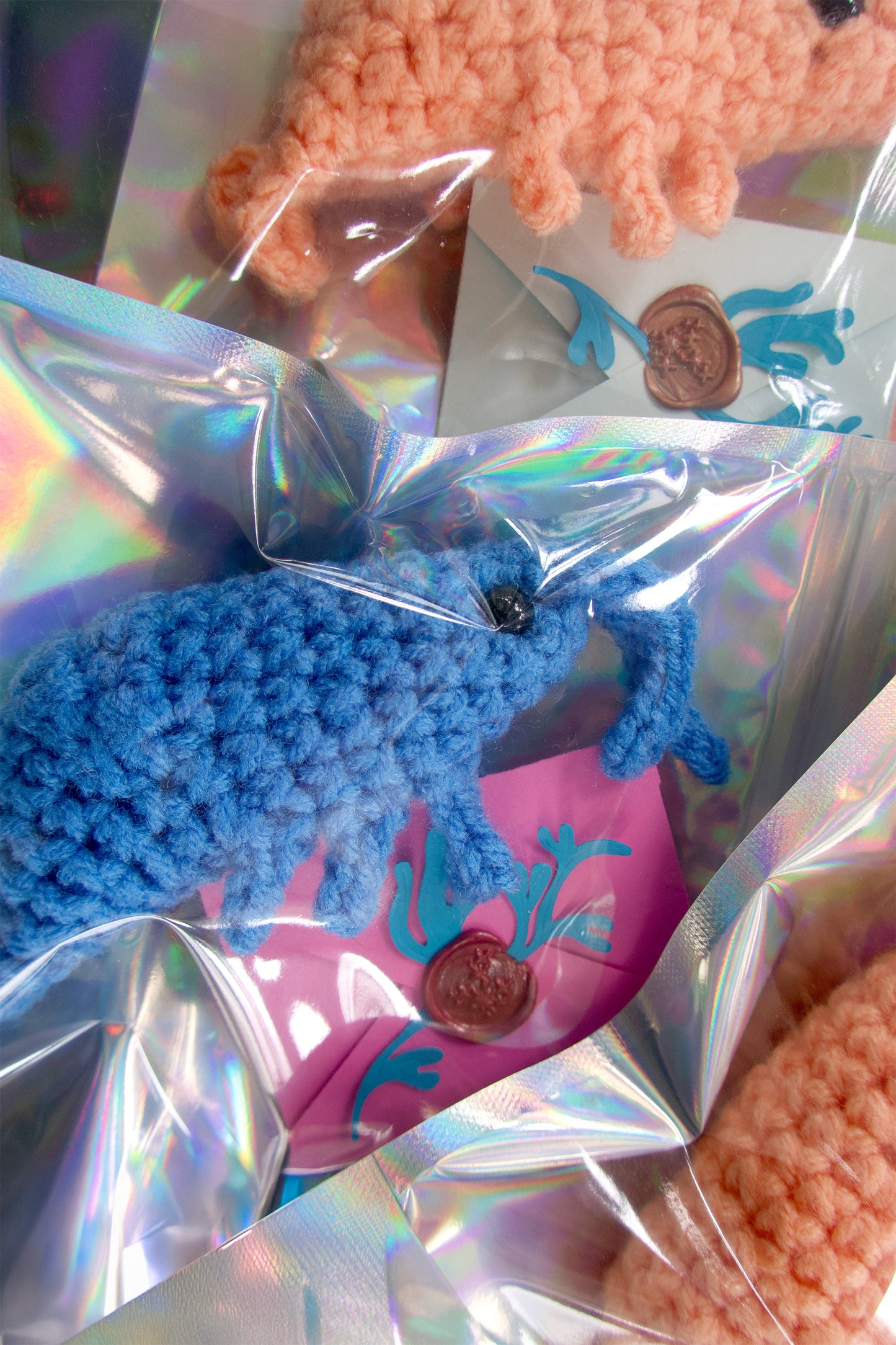 Emotional Support Shrimp Crochet Plush with Certificate Letter – Cute Comfort Gift