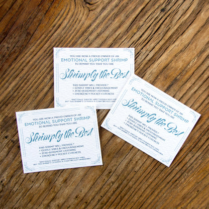 Emotional Support Shrimp Crochet Plush with Certificate Letter – Cute Comfort Gift